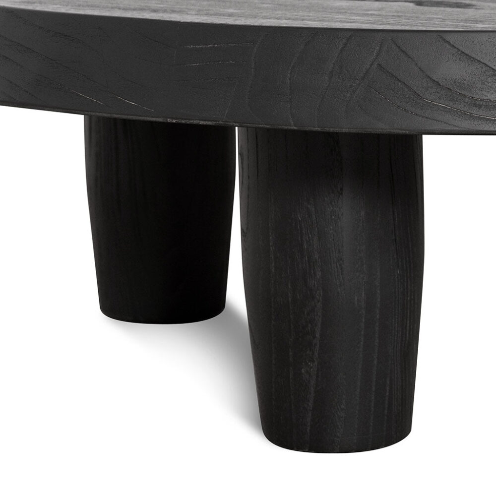 Auston 100cm Round Coffee Table - Black - Image 4