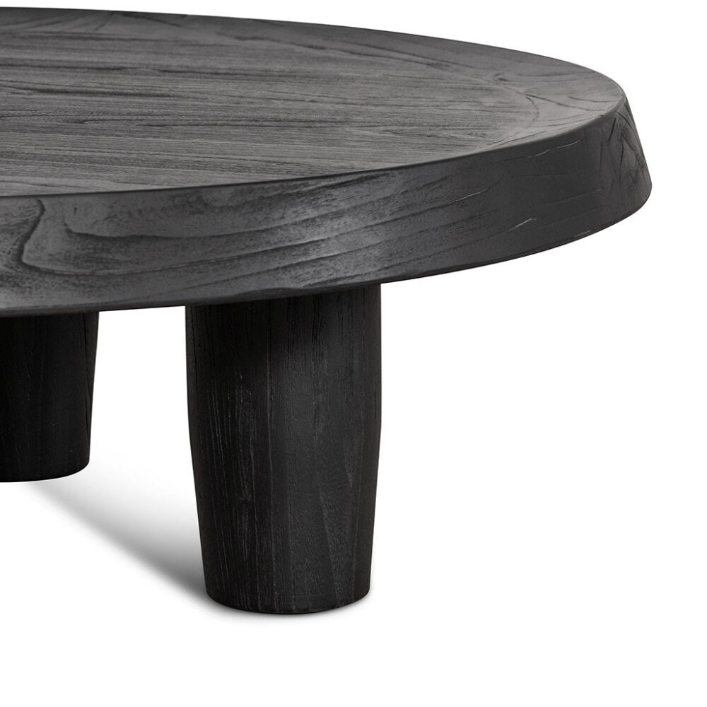 Auston 100cm Round Coffee Table - Black - Image 6