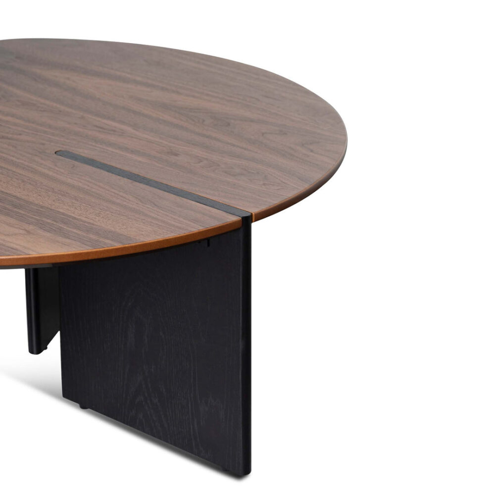 Nest of Ewing Light Walnut Coffee Table - Black Legs - Image 11