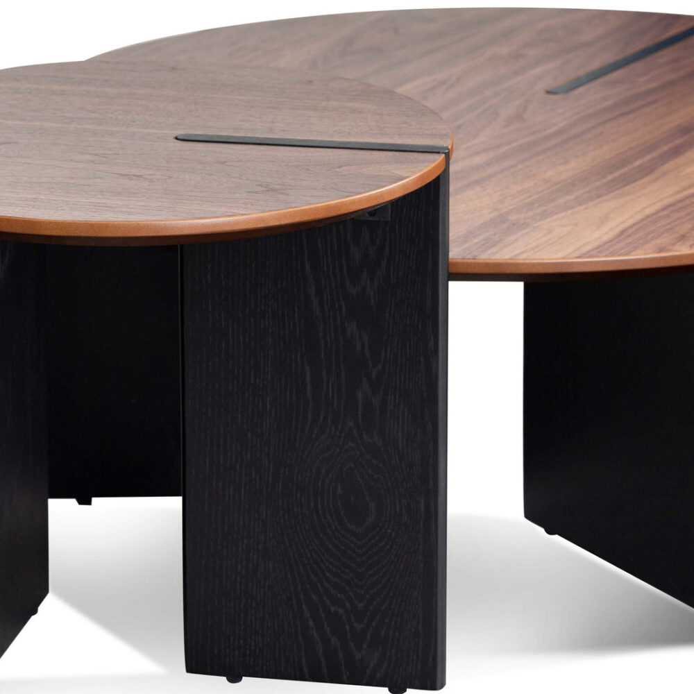 Nest of Ewing Light Walnut Coffee Table - Black Legs - Image 8