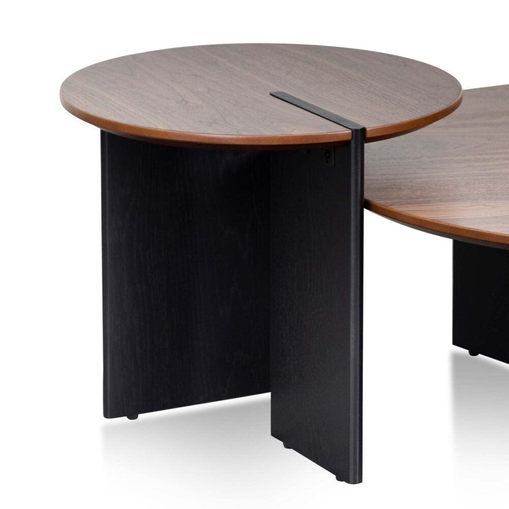 Nest of Ewing Light Walnut Coffee Table - Black Legs - Image 7