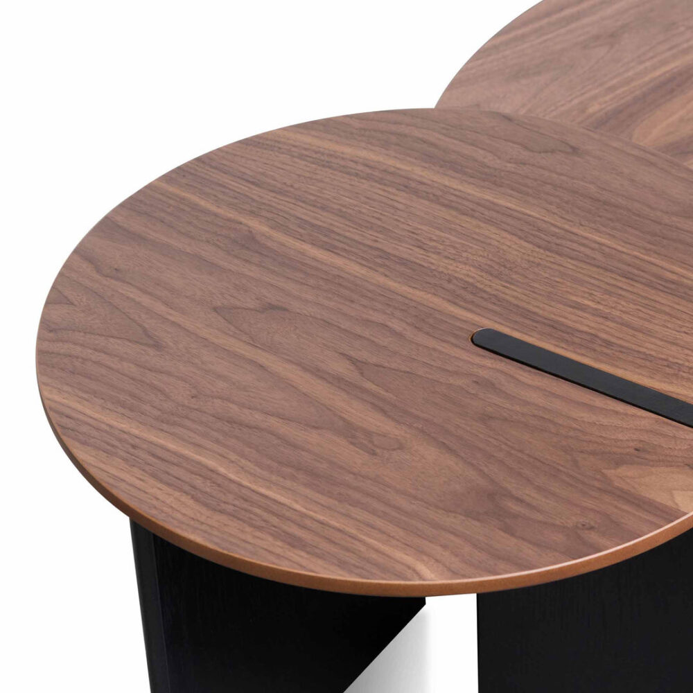 Nest of Ewing Light Walnut Coffee Table - Black Legs - Image 10