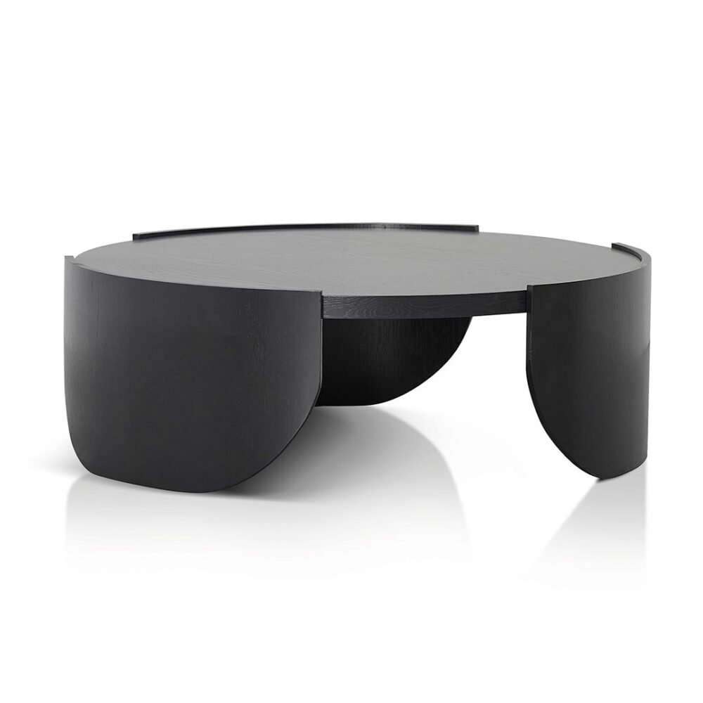 Zoey 1.1m Round Coffee Table - Black - Image 6