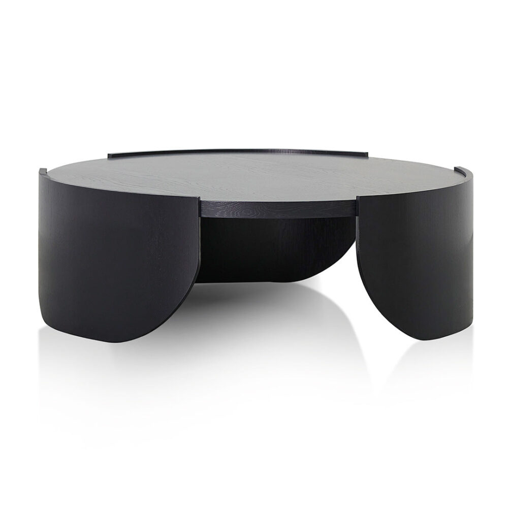 Zoey 1.1m Round Coffee Table - Black - Image 3