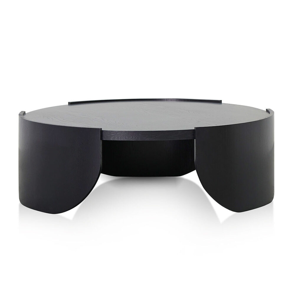 Zoey 1.1m Round Coffee Table - Black - Image 2