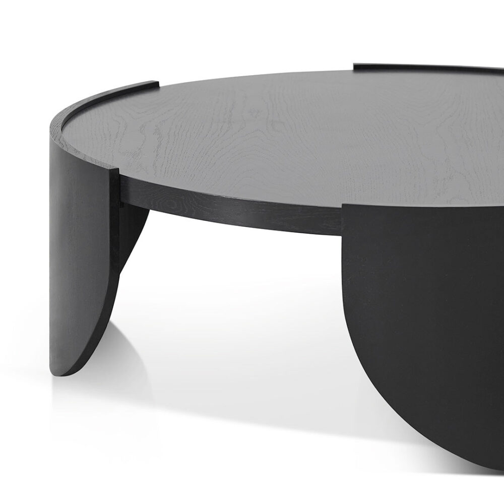 Zoey 1.1m Round Coffee Table - Black - Image 5