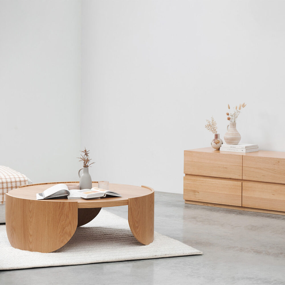 Zoey 1.1m Round Coffee Table - Natural - Image 3