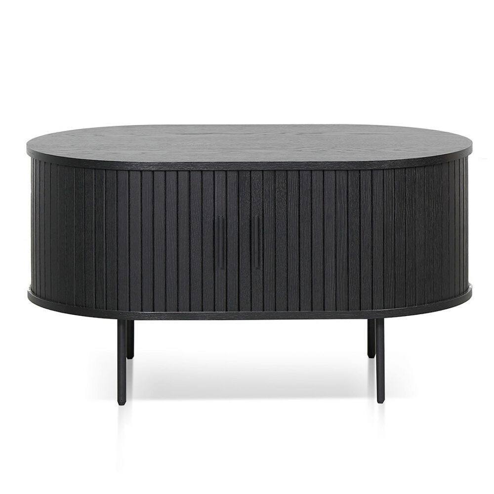 Dania 100cm Oval Coffee Table - Full Black - Image 2