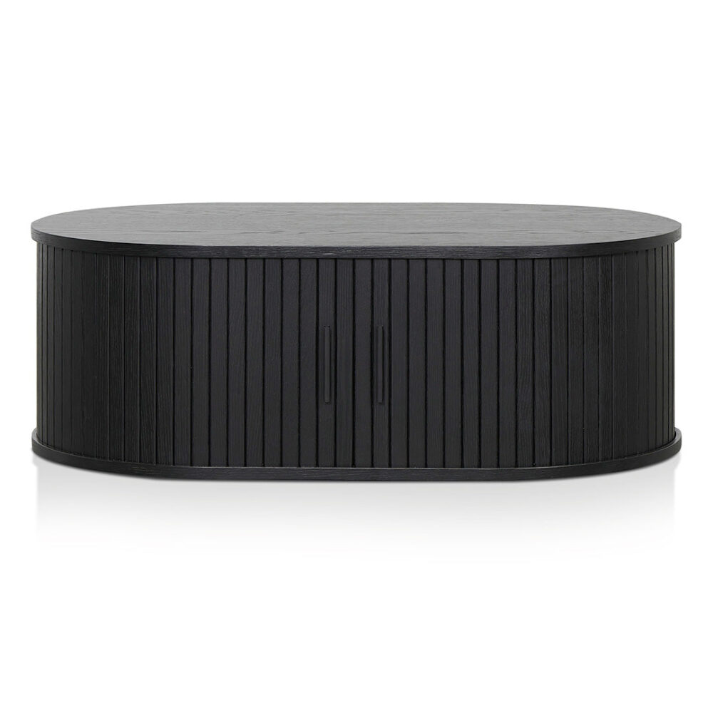 Dania 100cm Oval Coffee Table - Full Black - Image 5