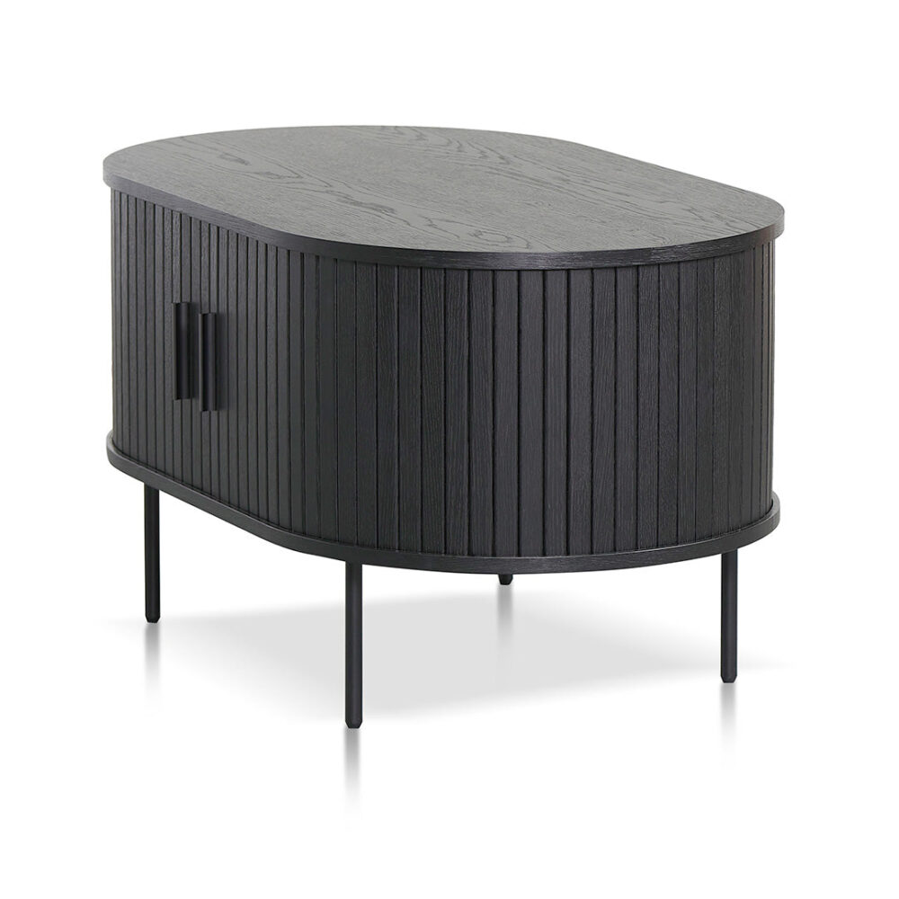 Dania 100cm Oval Coffee Table - Full Black - Image 10