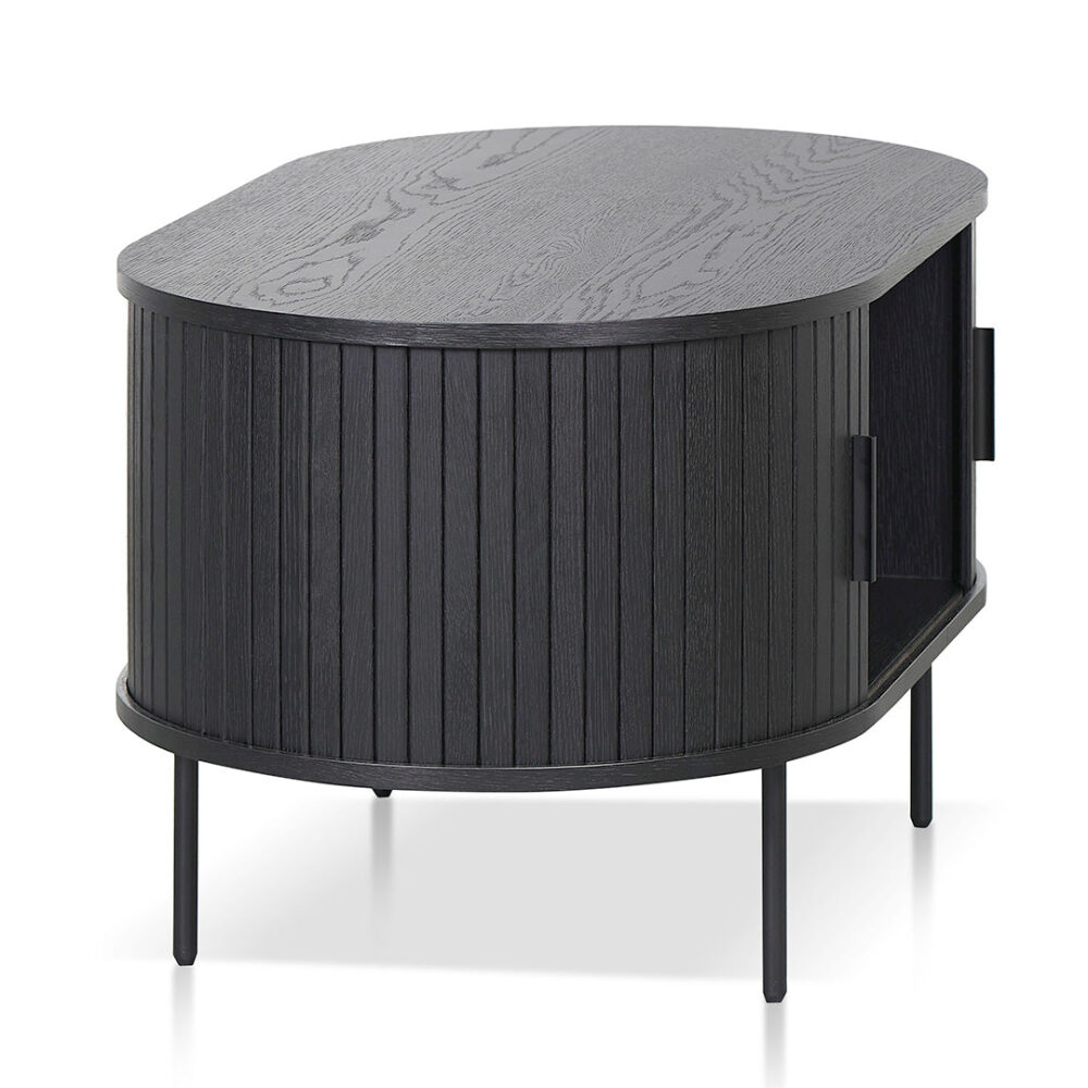 Dania 100cm Oval Coffee Table - Full Black - Image 7