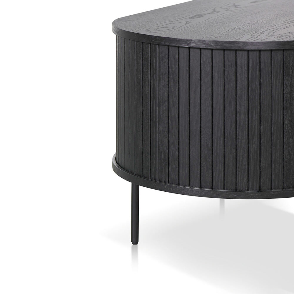 Dania 100cm Oval Coffee Table - Full Black - Image 11
