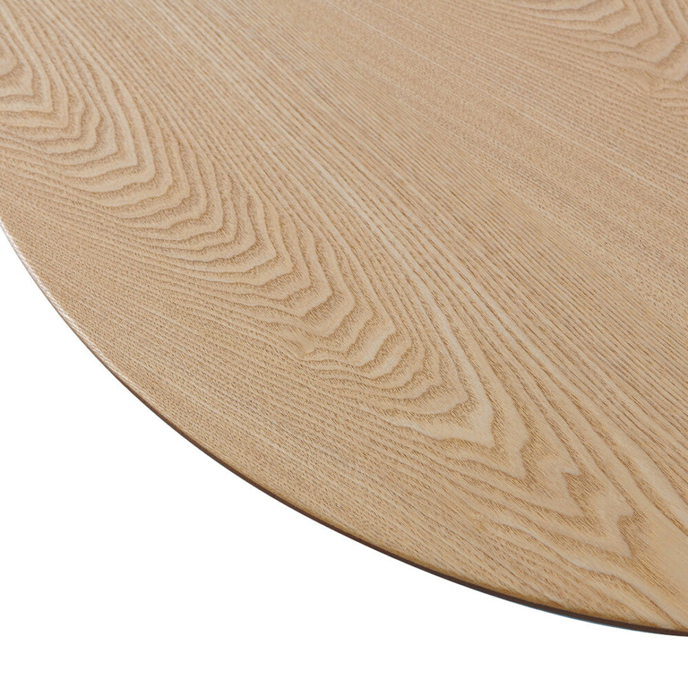 Polly 80cm Round Natural Coffee Table - White - Image 6
