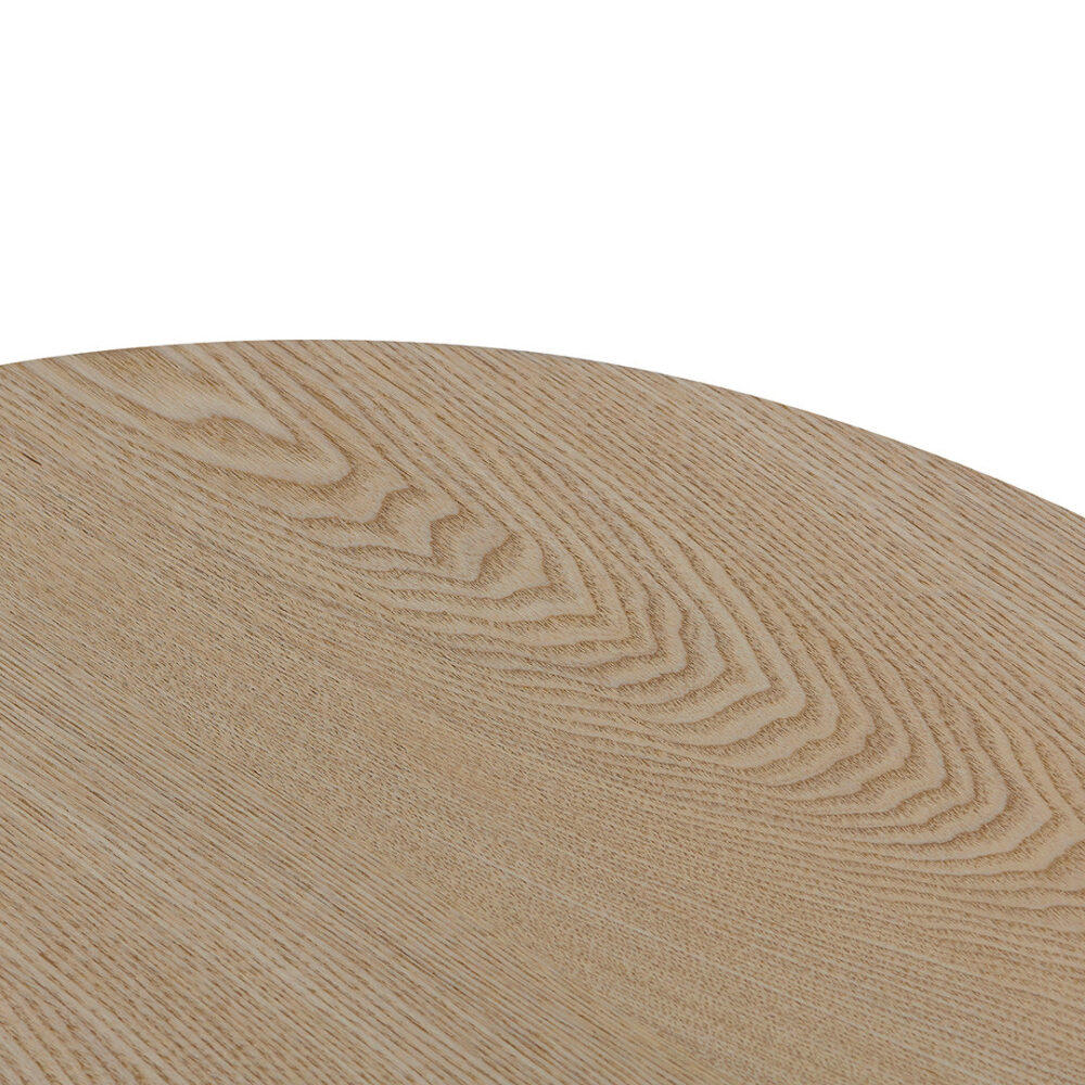 Polly 80cm Round Natural Coffee Table - White - Image 7