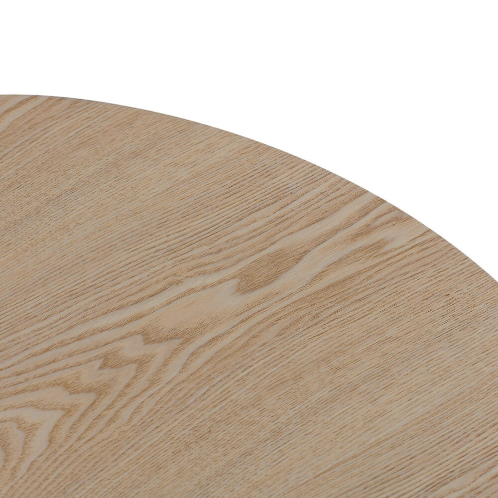 Polly 80cm Round Natural Coffee Table - White - Image 8