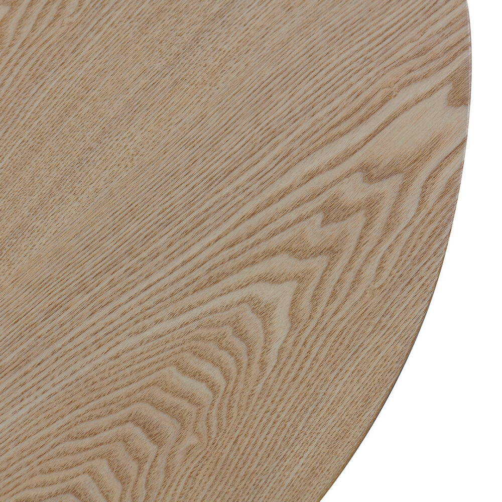 Polly 80cm Round Natural Coffee Table - White - Image 9