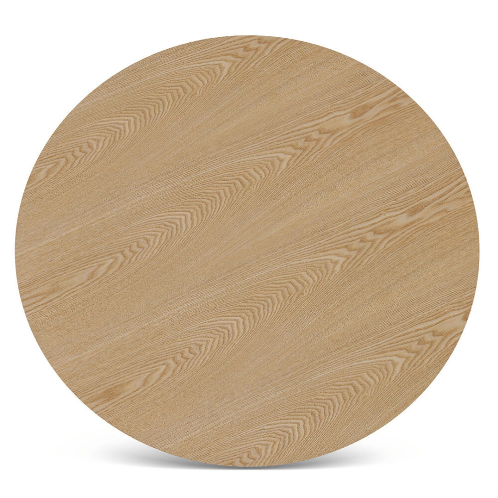 Polly 80cm Round Natural Coffee Table - White - Image 5
