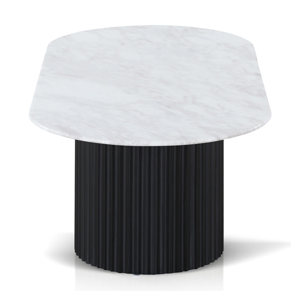 Elino 1.3m Marble Coffee Table - Black - Image 3