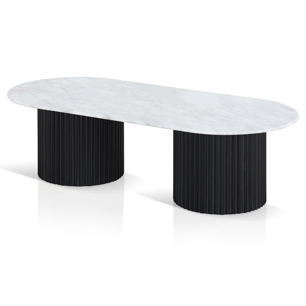 Elino 1.3m Marble Coffee Table - Black