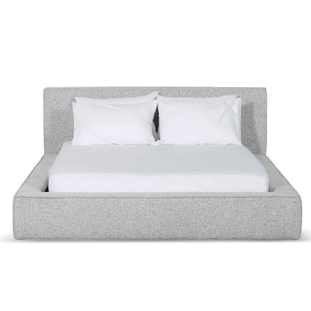 Castillo Queen Bed Frame - Pepper Boucle - Image 2