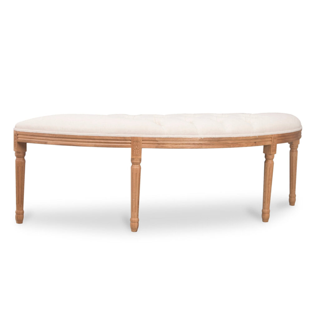Lenora 1.48m Oak Bench -Light Beige - Image 4