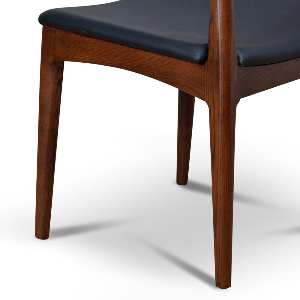 Set of 2 - Henrik Dining Chair - Dark Brown with Black Seat - Image 12