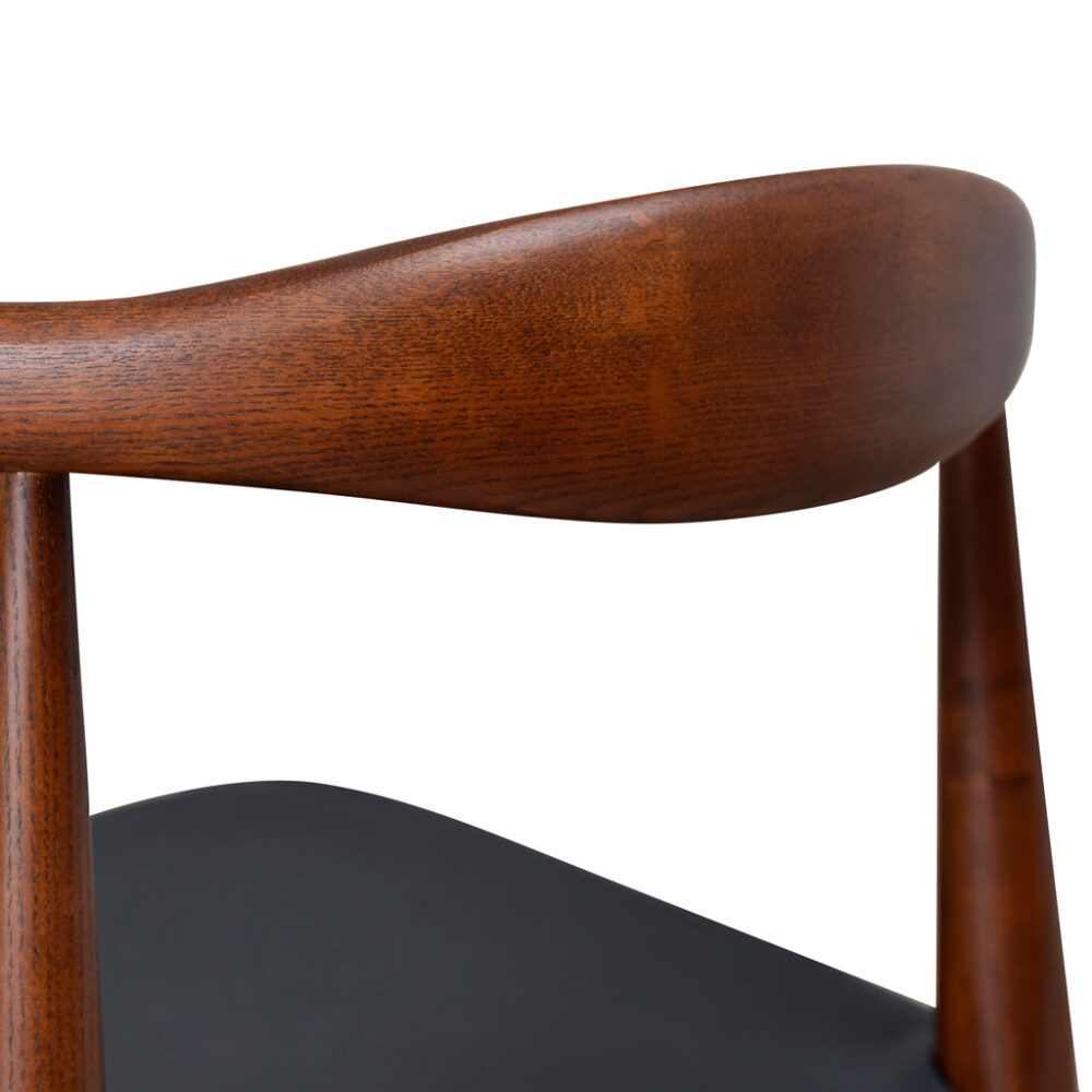 Set of 2 - Henrik Dining Chair - Dark Brown with Black Seat - Image 16