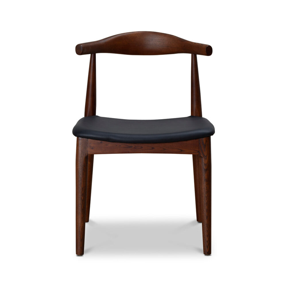 Set of 2 - Henrik Dining Chair - Dark Brown with Black Seat - Image 3