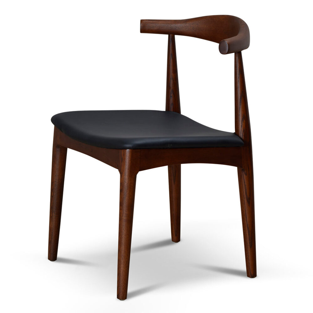 Set of 2 - Henrik Dining Chair - Dark Brown with Black Seat - Image 4