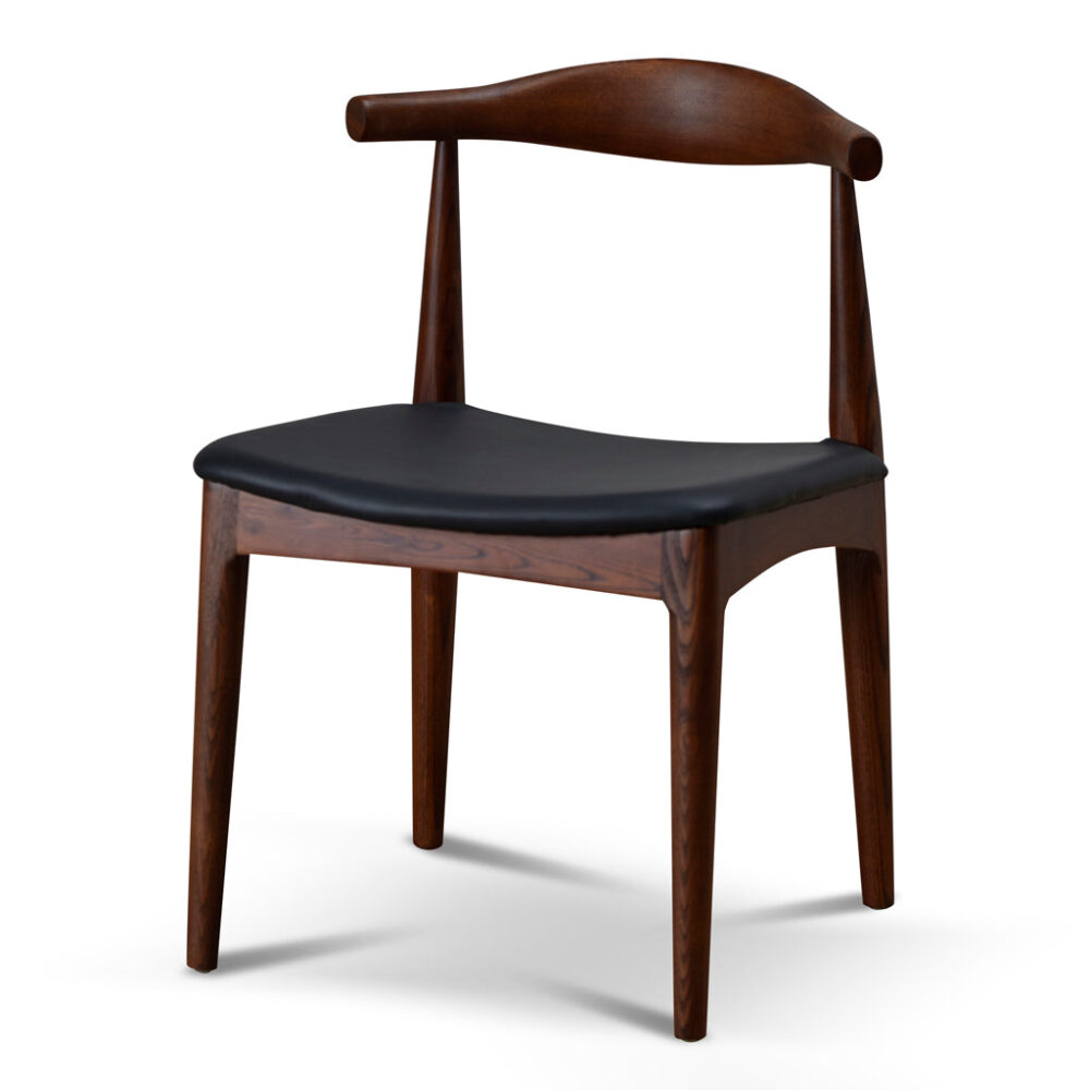 Set of 2 - Henrik Dining Chair - Dark Brown with Black Seat - Image 5