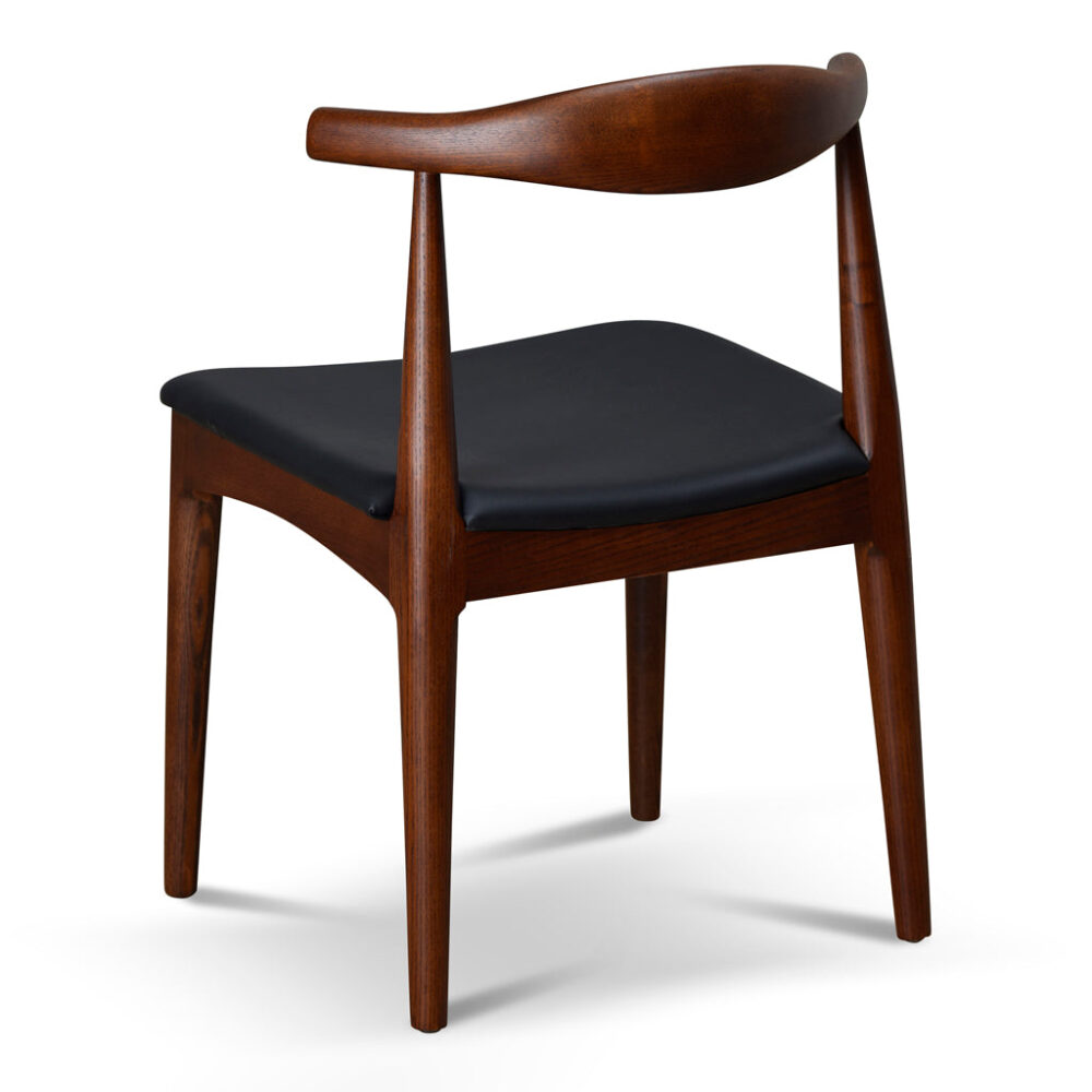 Set of 2 - Henrik Dining Chair - Dark Brown with Black Seat - Image 7