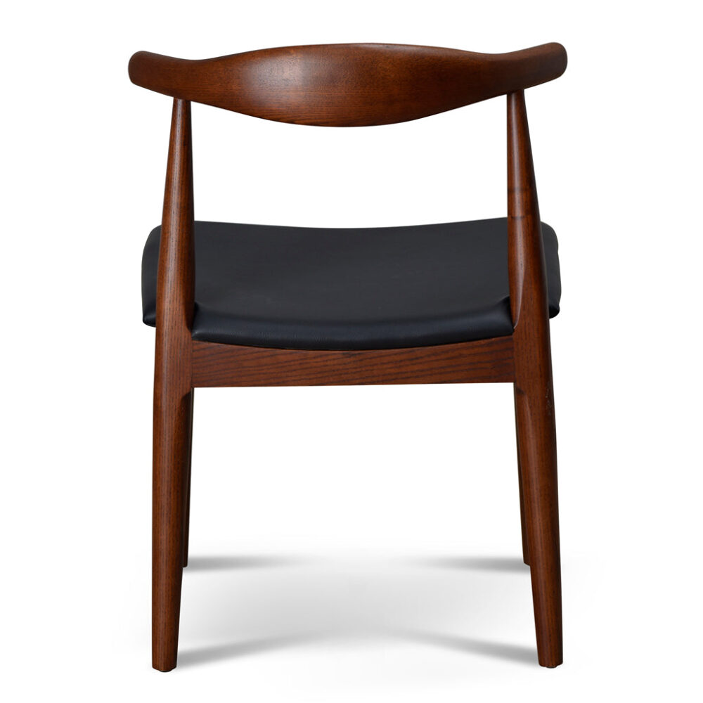 Set of 2 - Henrik Dining Chair - Dark Brown with Black Seat - Image 8