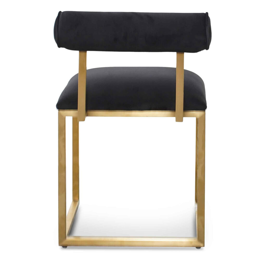 Prato Black Velvet Occasional Chair - Brushed Gold Base - Image 4