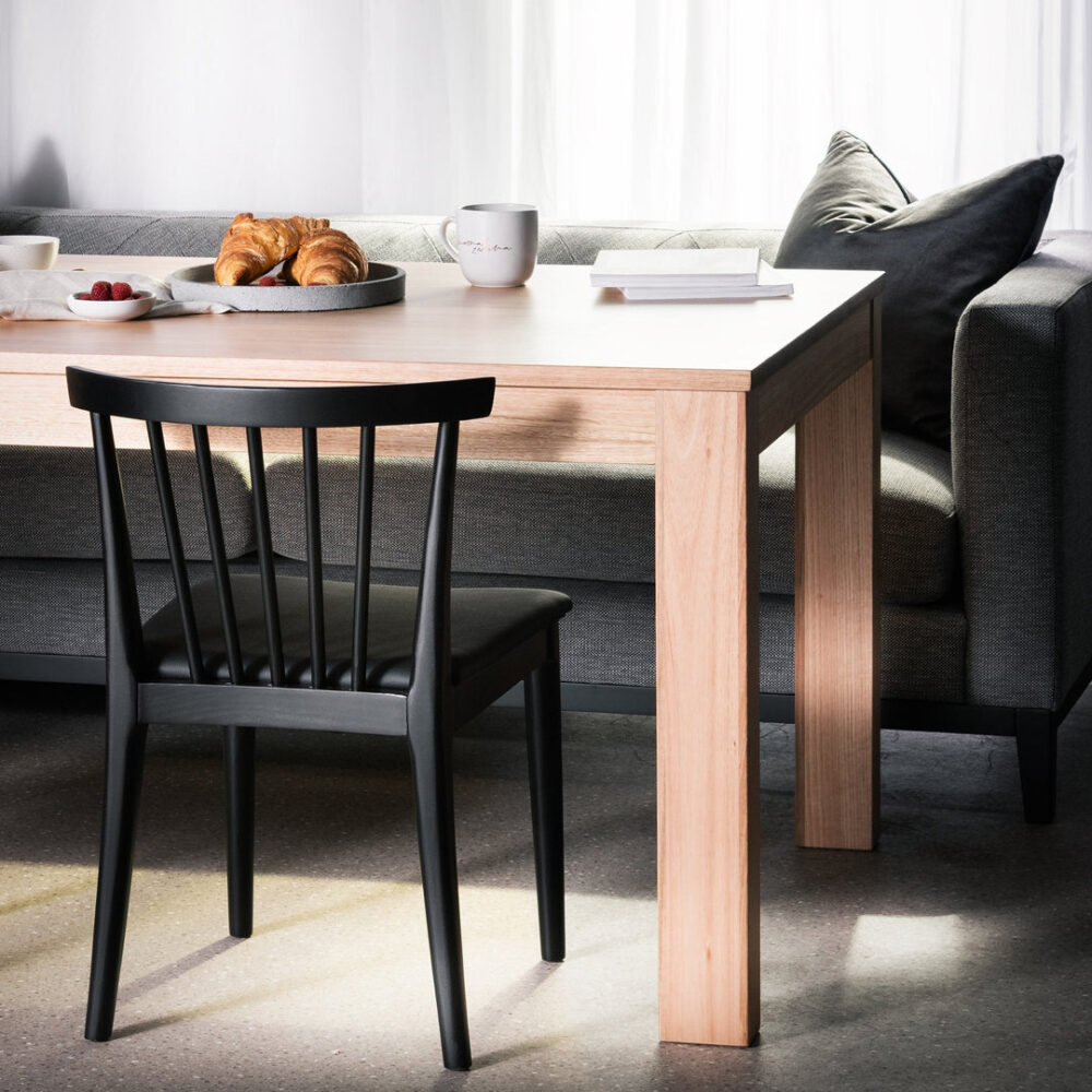 Set of 2 - Garret Wooden Dining Chair - Full Black - Image 4