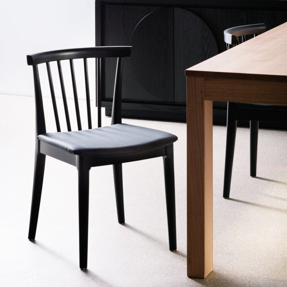 Set of 2 - Garret Wooden Dining Chair - Full Black - Image 3