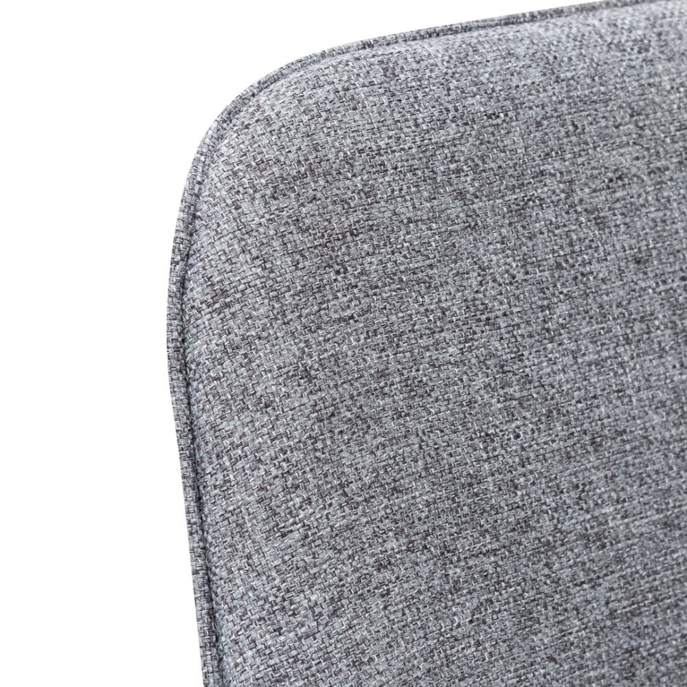 Set of 2 - Acosta Fabric Dining Chair - Pebble Grey in Black Legs - Image 12