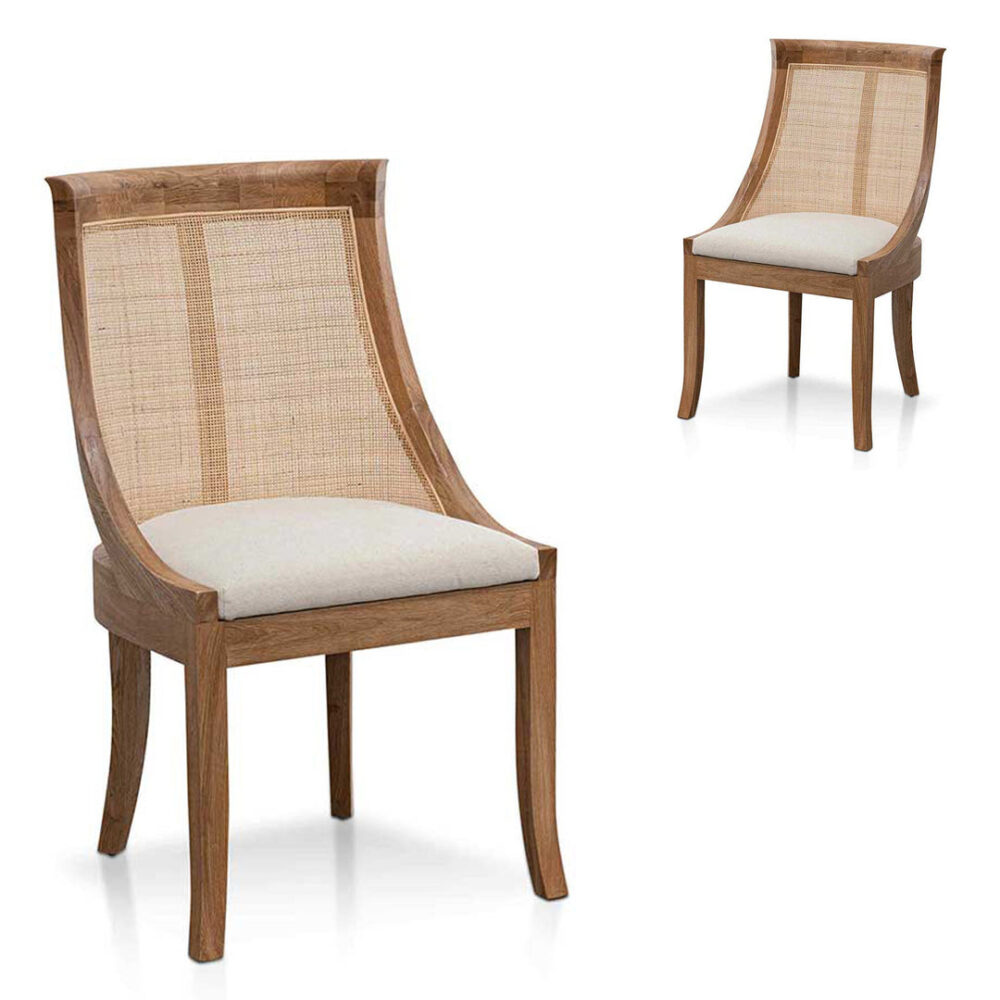 Set of 2 - Arla Dining Chair - Light Beige