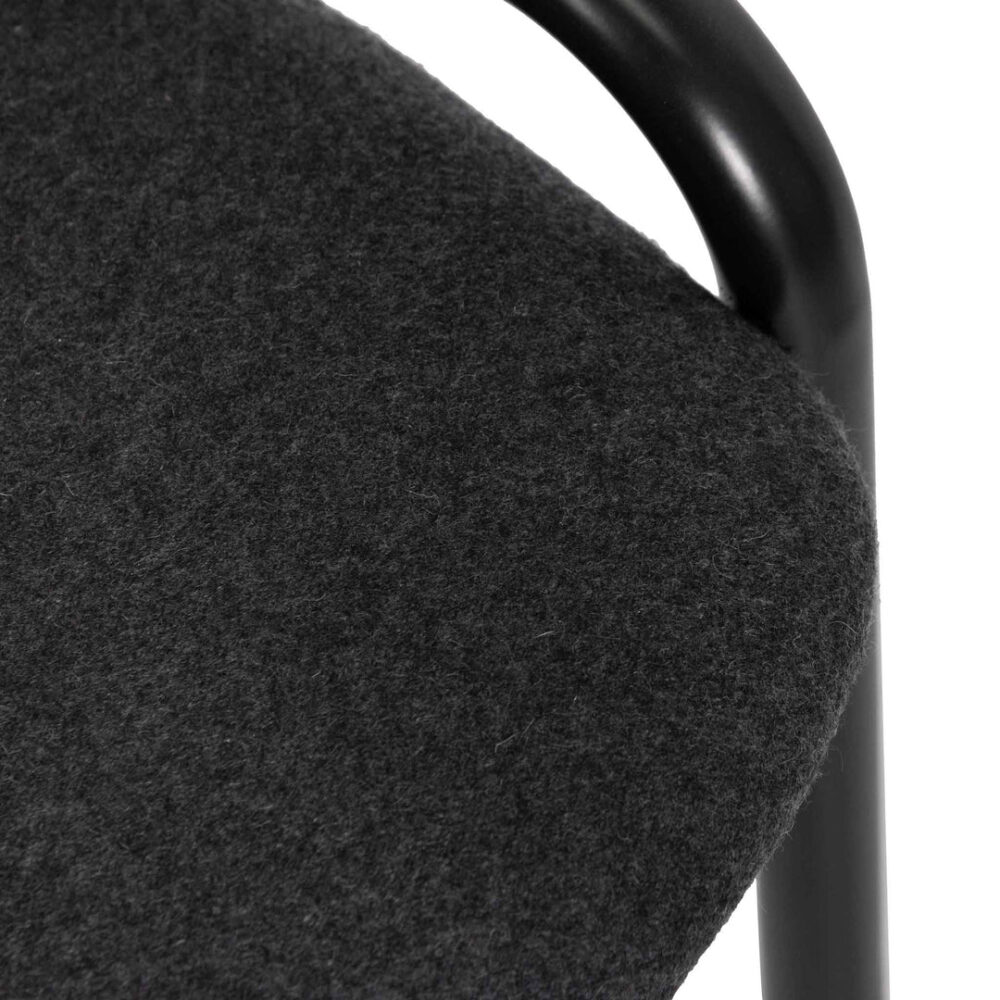 Set of 2 - Florine Fabric Dining Chair - Grey with Rattan Back - Image 13
