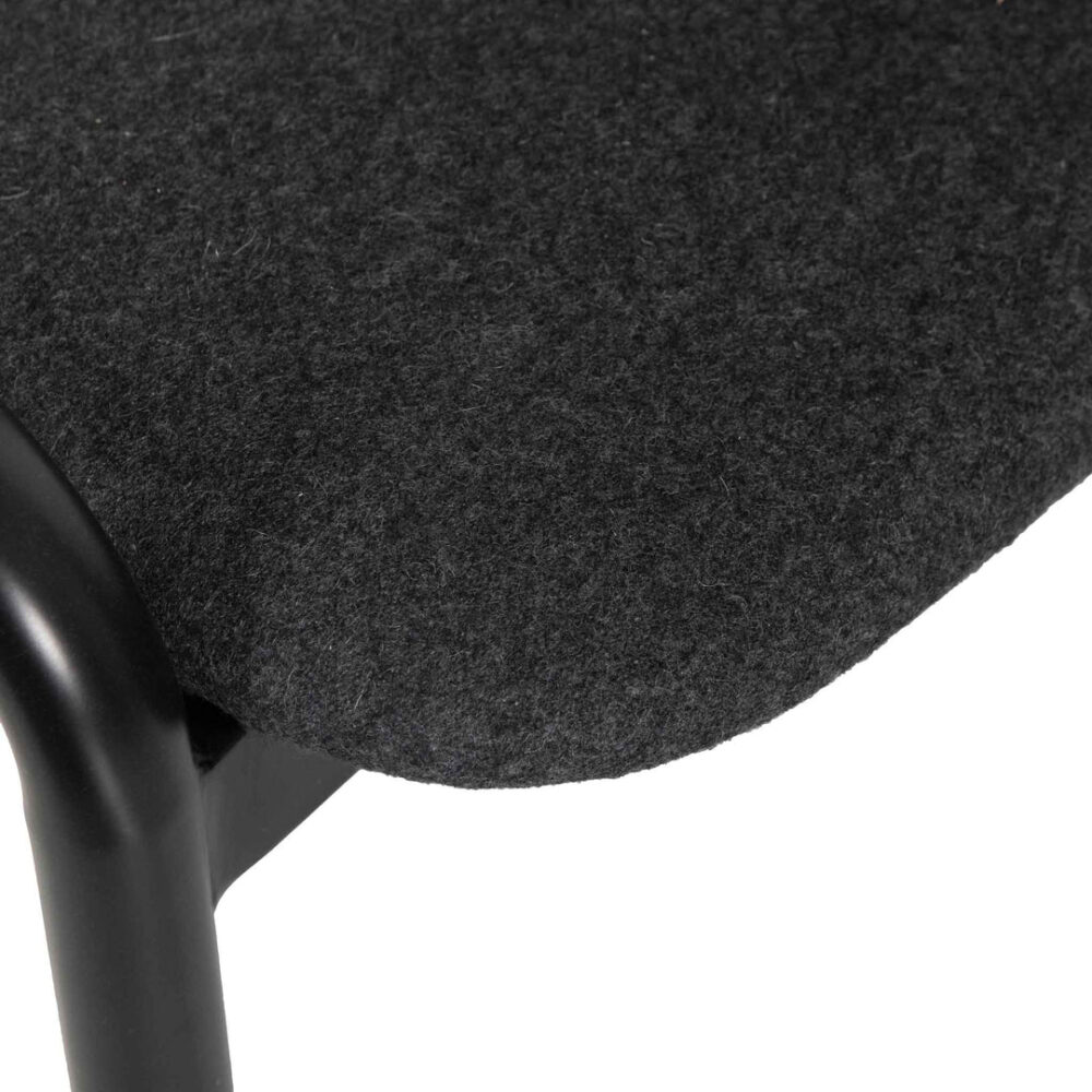 Set of 2 - Florine Fabric Dining Chair - Grey with Rattan Back - Image 14