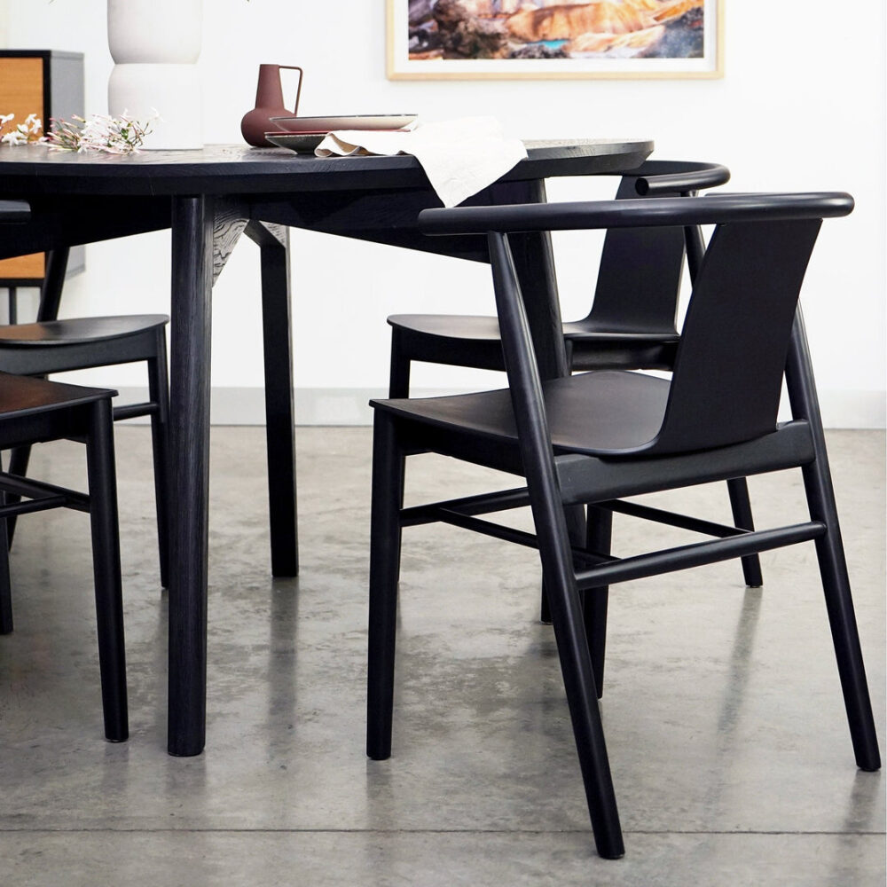 Set of 2 - Dean Wooden Dining Chair - Full Black - Image 8