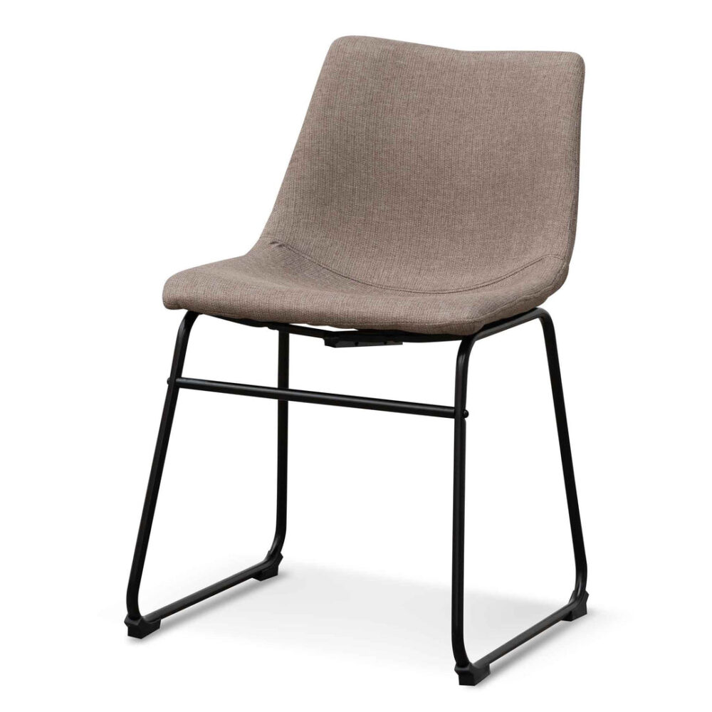 Set of 2 - Darcy Fabric Dining Chair - Brown Grey - Image 2