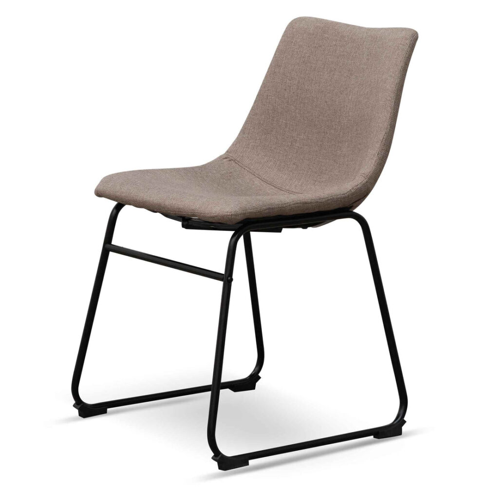 Set of 2 - Darcy Fabric Dining Chair - Brown Grey - Image 4