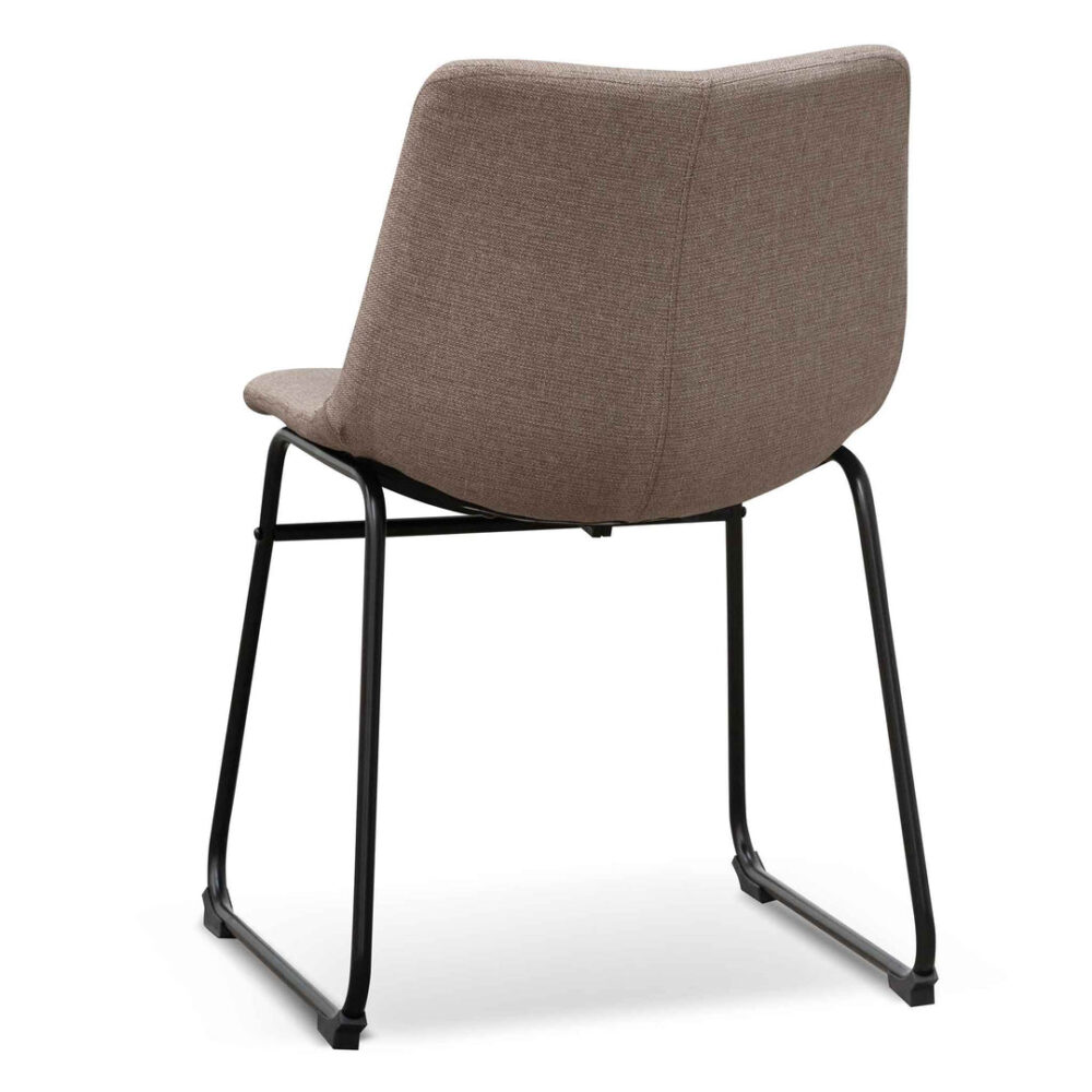 Set of 2 - Darcy Fabric Dining Chair - Brown Grey - Image 6