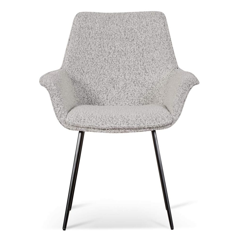 Set of 2 - Nola Fabric Dining Chair - Pepper Boucle - Image 3