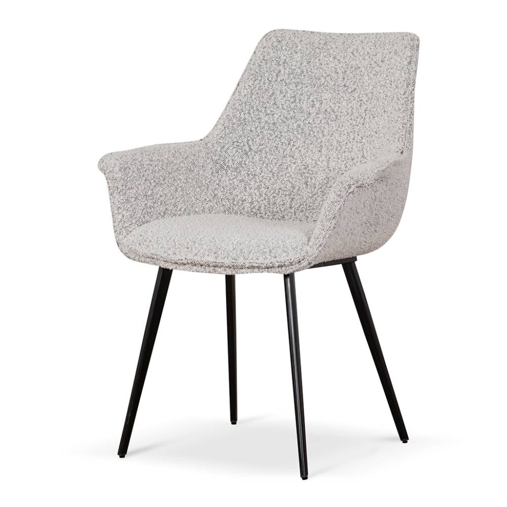 Set of 2 - Nola Fabric Dining Chair - Pepper Boucle - Image 4