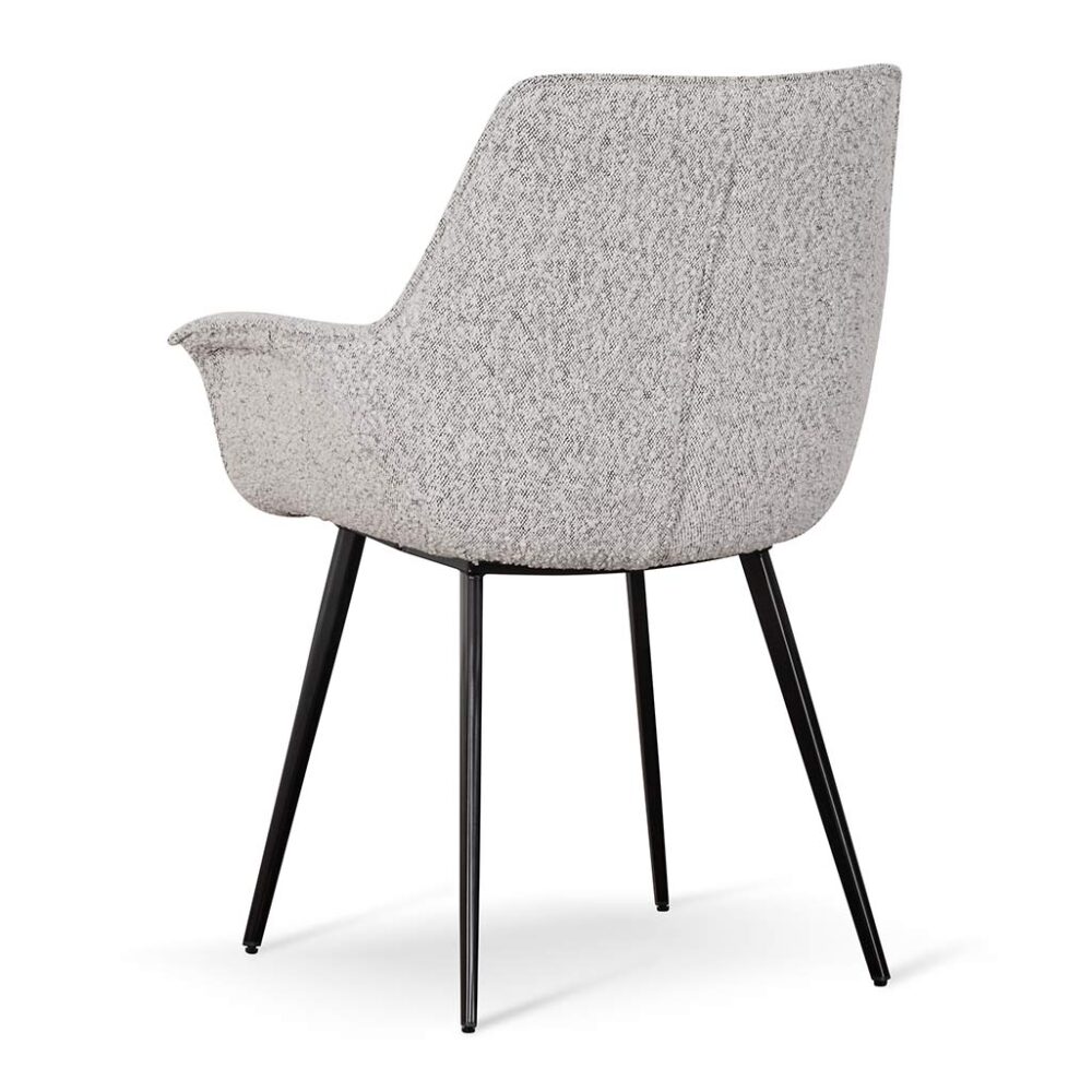 Set of 2 - Nola Fabric Dining Chair - Pepper Boucle - Image 6