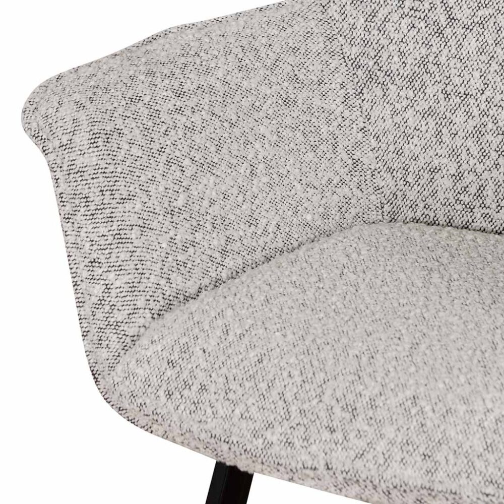 Set of 2 - Nola Fabric Dining Chair - Pepper Boucle - Image 9