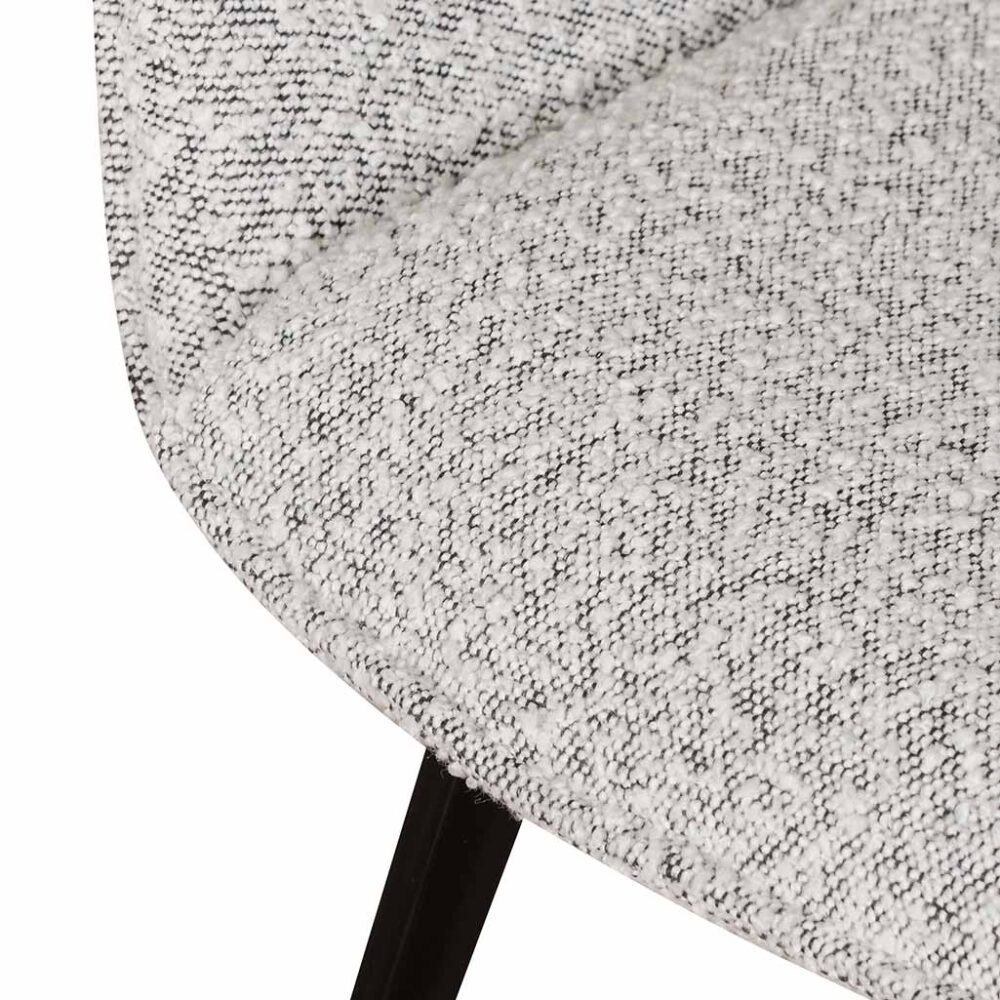 Set of 2 - Nola Fabric Dining Chair - Pepper Boucle - Image 10