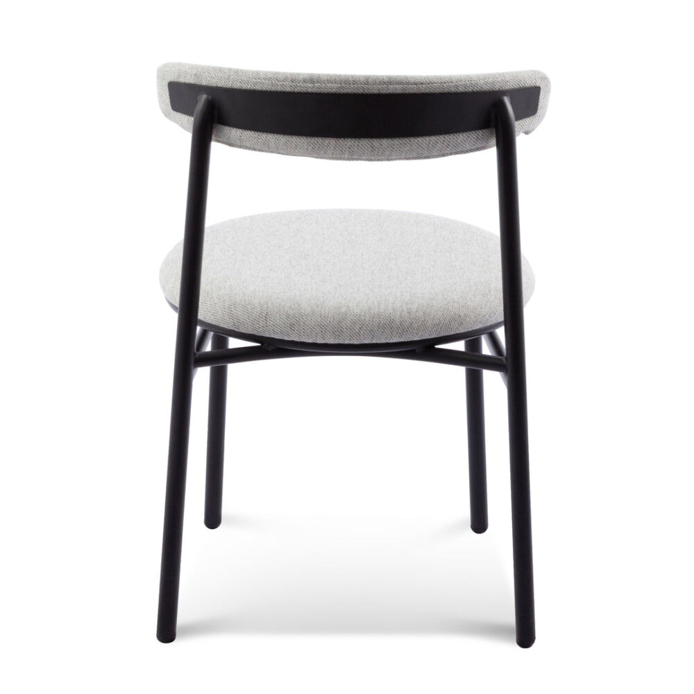 Set of 2 - Oneal Fabric Dining Chair - Silver Grey with Black Legs - Image 5