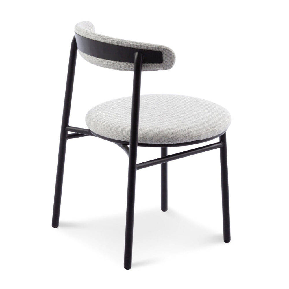 Set of 2 - Oneal Fabric Dining Chair - Silver Grey with Black Legs - Image 6